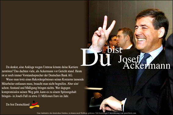 du bist josef ackermann
