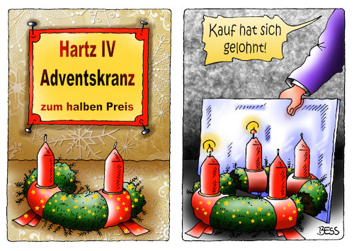 besscartoon: Hartz IV Adventskranz